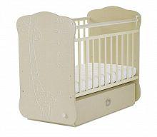 Кровать детская Скв-4 "Жираф" с ростомером, закрытый ящик, 440009-212 серый текстиль