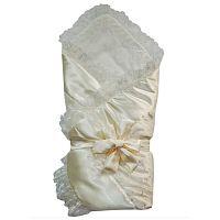 Конверт-одеяло с кружевом на завязке 95х95 см, 33150 крем