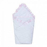 Одеяло-конверт для новорожденного, 14 бело-розовый