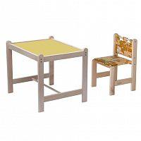 Набор детской мебели "Малыш-2" (стол+стул) Собаки бежевые+бежевая столешница
